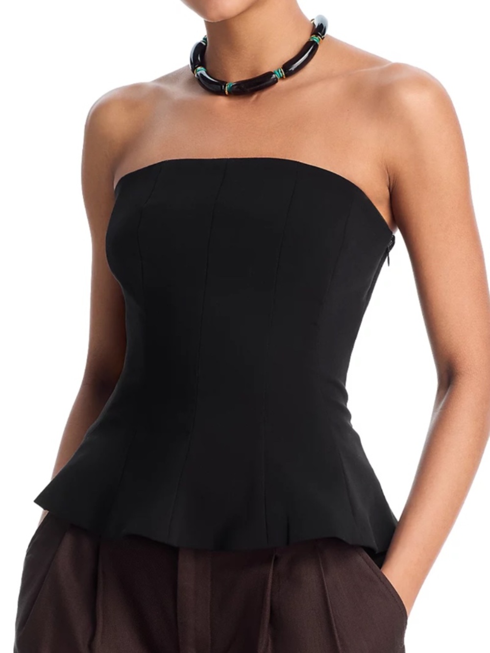 Aqua Black strapless top L